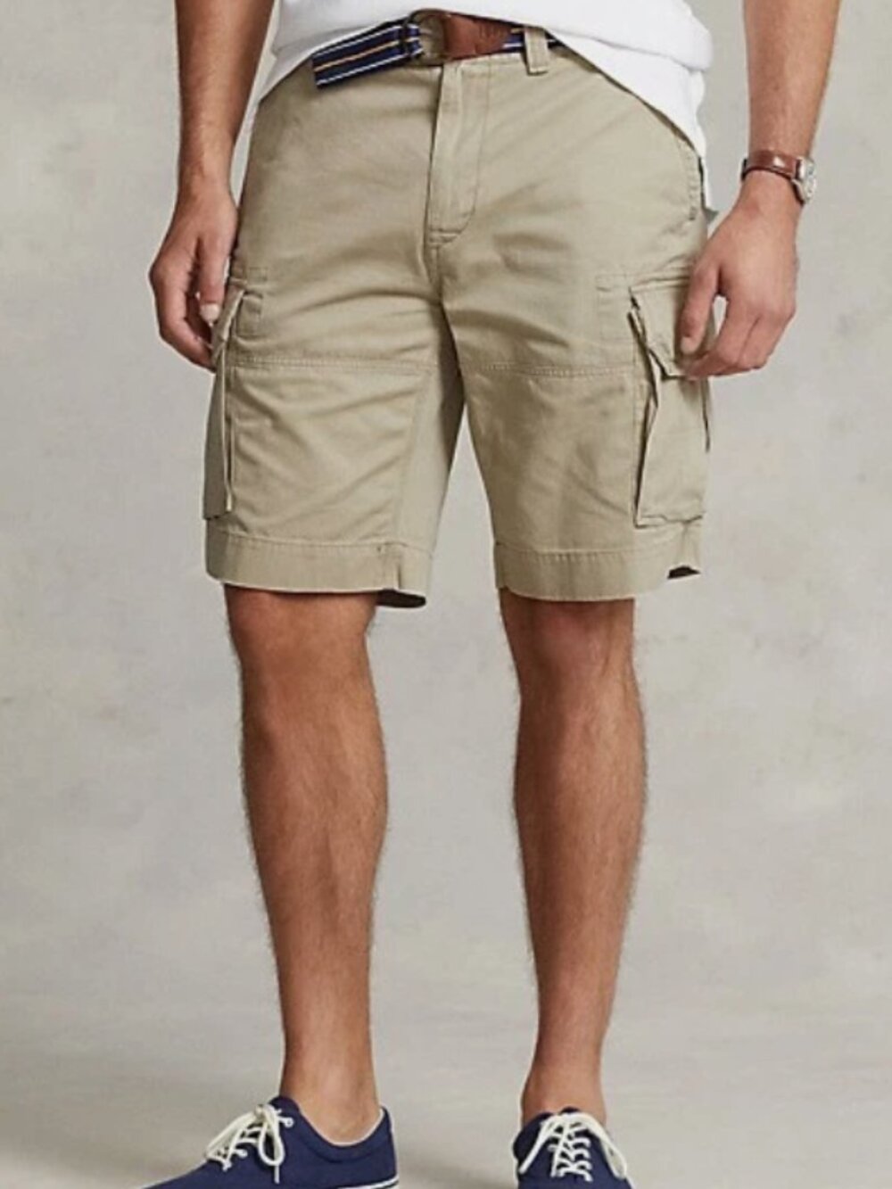 VTG Polo Ralph Lauren Cargo Shorts Mens 42T Tan Khaki Classic Polo Chino